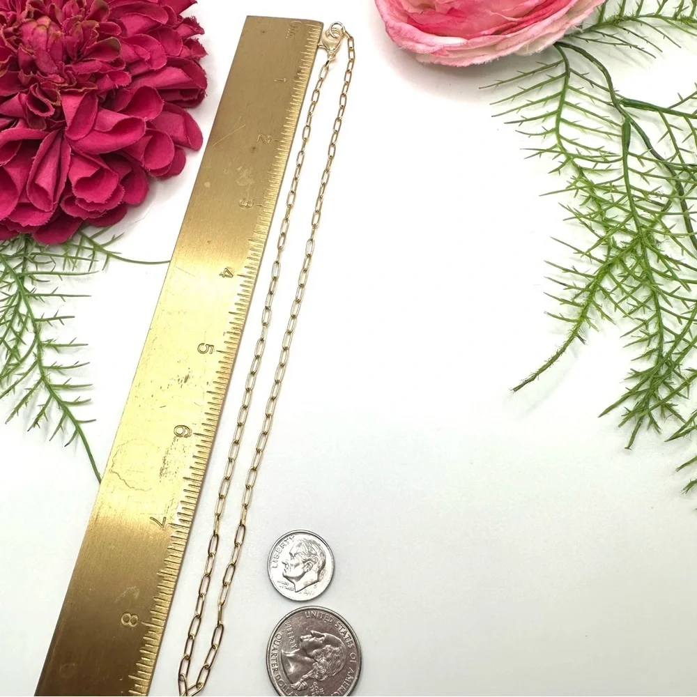 NEW⚜️”Tina” 18K Overlay Oblong Link Paperclip Chain Necklace